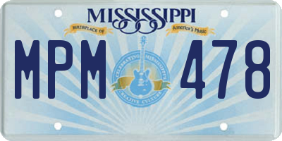 MS license plate MPM478