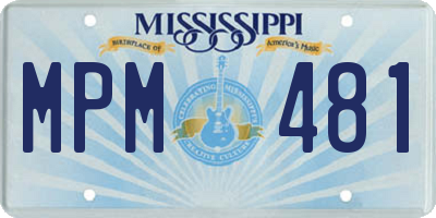 MS license plate MPM481