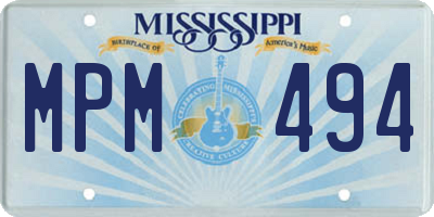 MS license plate MPM494