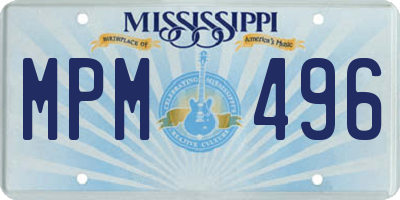 MS license plate MPM496