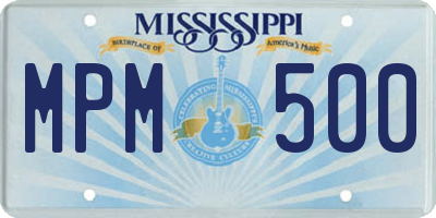 MS license plate MPM500