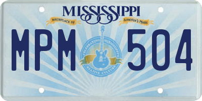 MS license plate MPM504