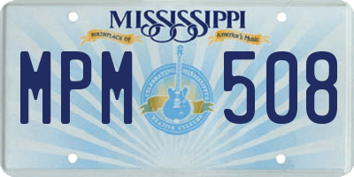 MS license plate MPM508
