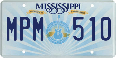 MS license plate MPM510