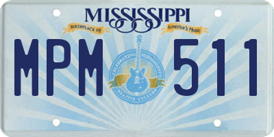MS license plate MPM511