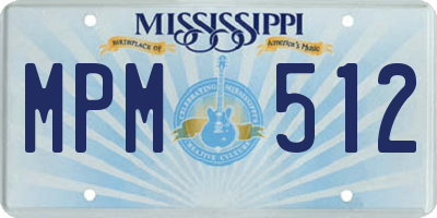 MS license plate MPM512