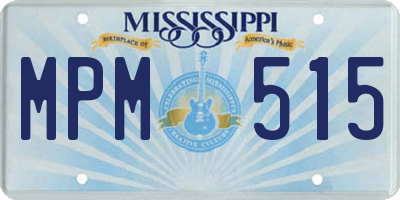 MS license plate MPM515