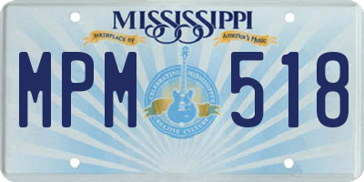 MS license plate MPM518