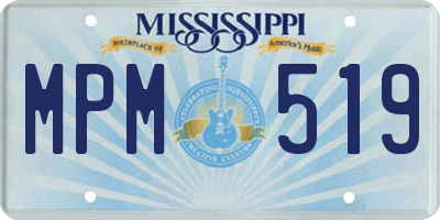 MS license plate MPM519
