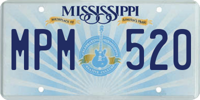 MS license plate MPM520