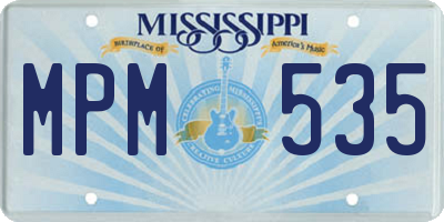 MS license plate MPM535