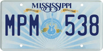 MS license plate MPM538