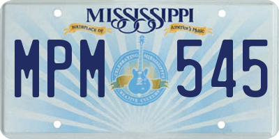 MS license plate MPM545