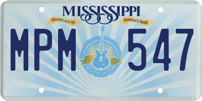 MS license plate MPM547