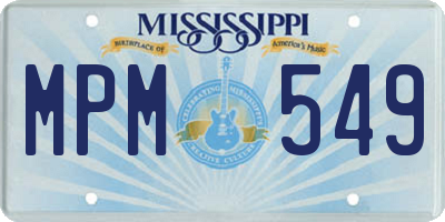 MS license plate MPM549