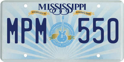 MS license plate MPM550