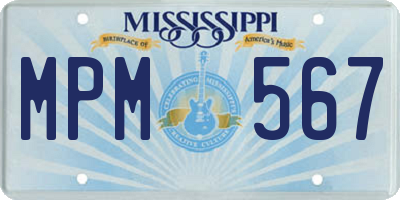 MS license plate MPM567