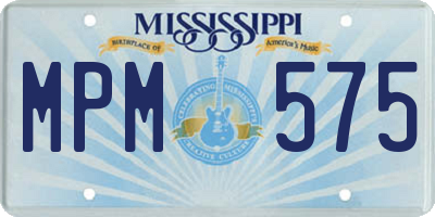 MS license plate MPM575