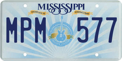 MS license plate MPM577
