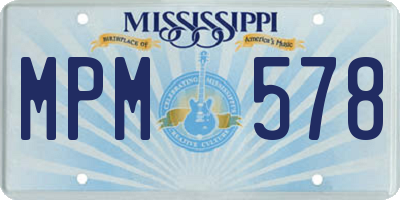MS license plate MPM578