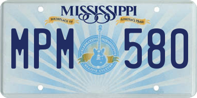 MS license plate MPM580