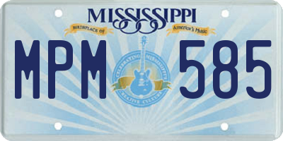 MS license plate MPM585