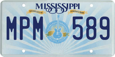 MS license plate MPM589