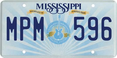 MS license plate MPM596