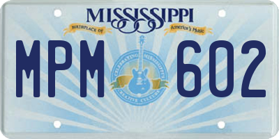 MS license plate MPM602