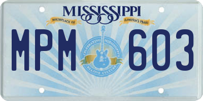 MS license plate MPM603