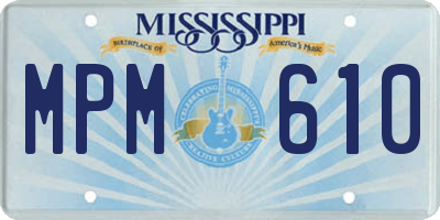 MS license plate MPM610