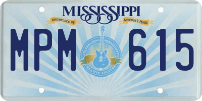 MS license plate MPM615