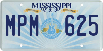 MS license plate MPM625