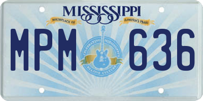 MS license plate MPM636