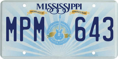 MS license plate MPM643