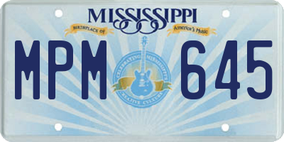 MS license plate MPM645