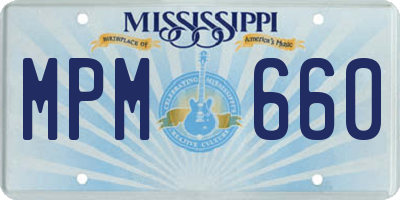MS license plate MPM660