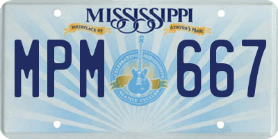 MS license plate MPM667