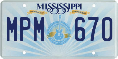 MS license plate MPM670