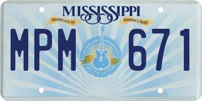 MS license plate MPM671