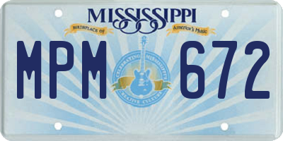 MS license plate MPM672
