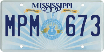 MS license plate MPM673
