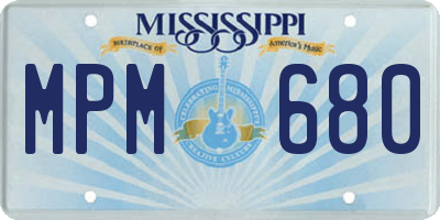 MS license plate MPM680