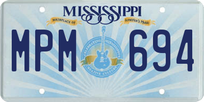 MS license plate MPM694