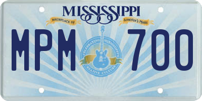 MS license plate MPM700
