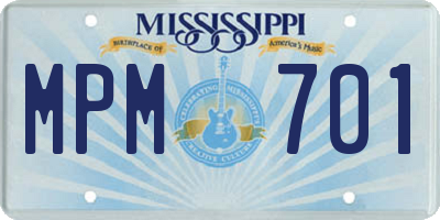 MS license plate MPM701
