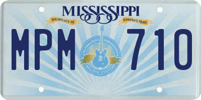 MS license plate MPM710