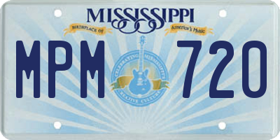 MS license plate MPM720