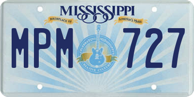MS license plate MPM727
