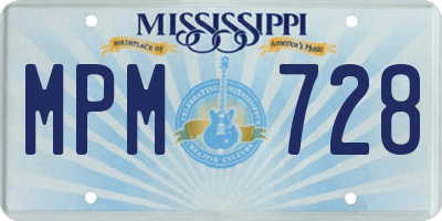MS license plate MPM728